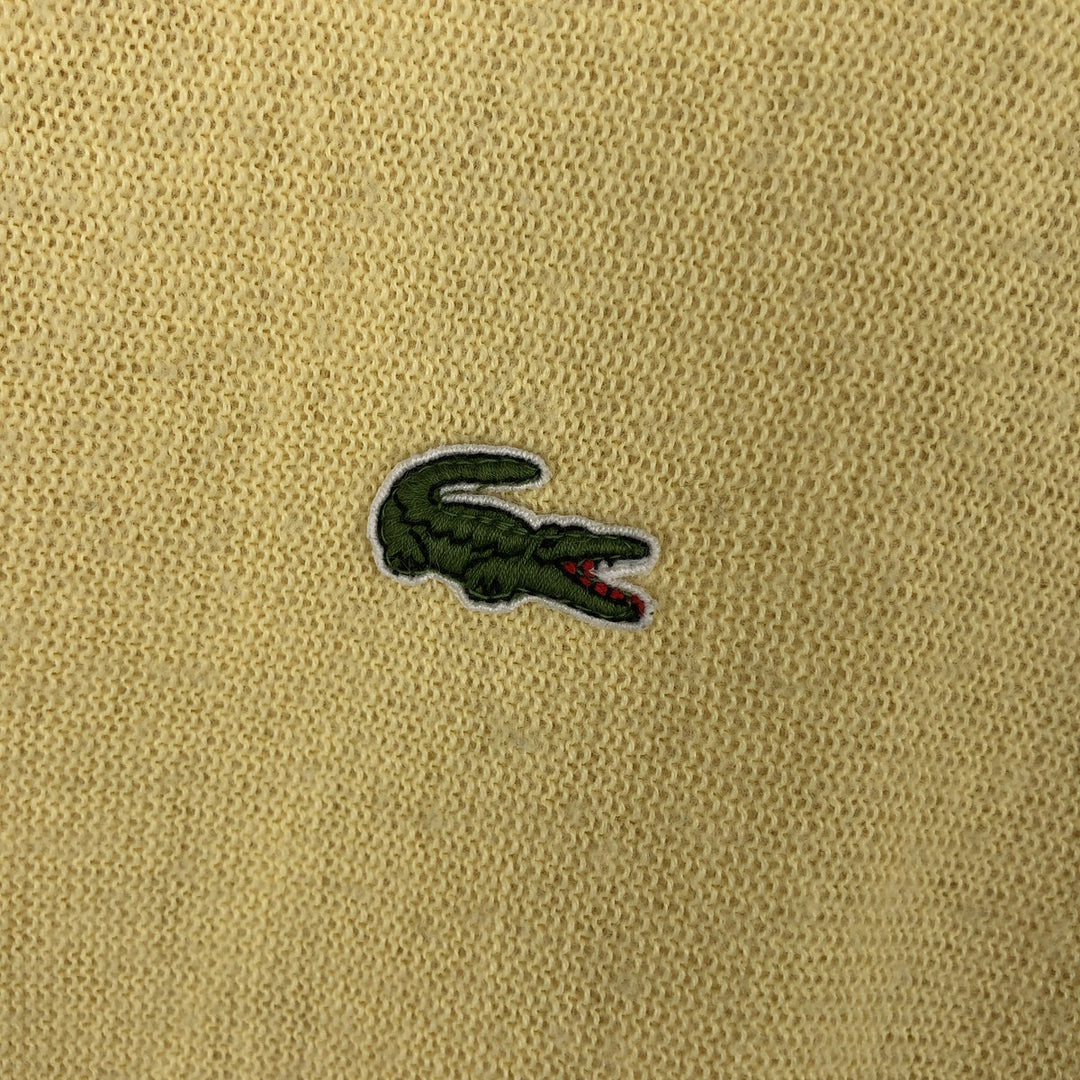 Vintage 70s-80'S Lacoste IZOD acrylic knit cardigan, men's size XL Oron Acrylic yellow type Vintage Second Hand