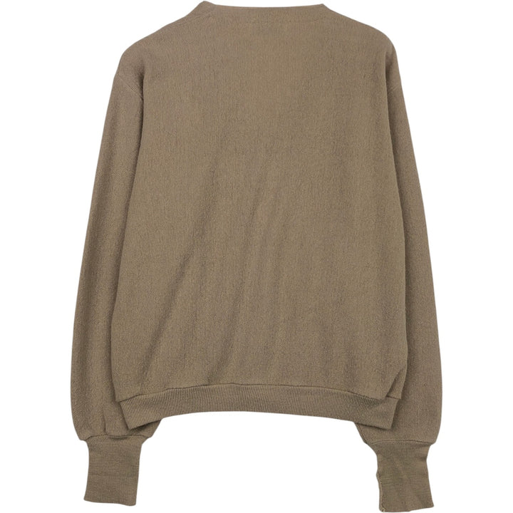 1970'S Lacoste IZOD Acrylic Knit Cardigan, Made in USA, Men's Size L (approx.), Vintage Oron Acrylic Beige type Vintage Second Hand