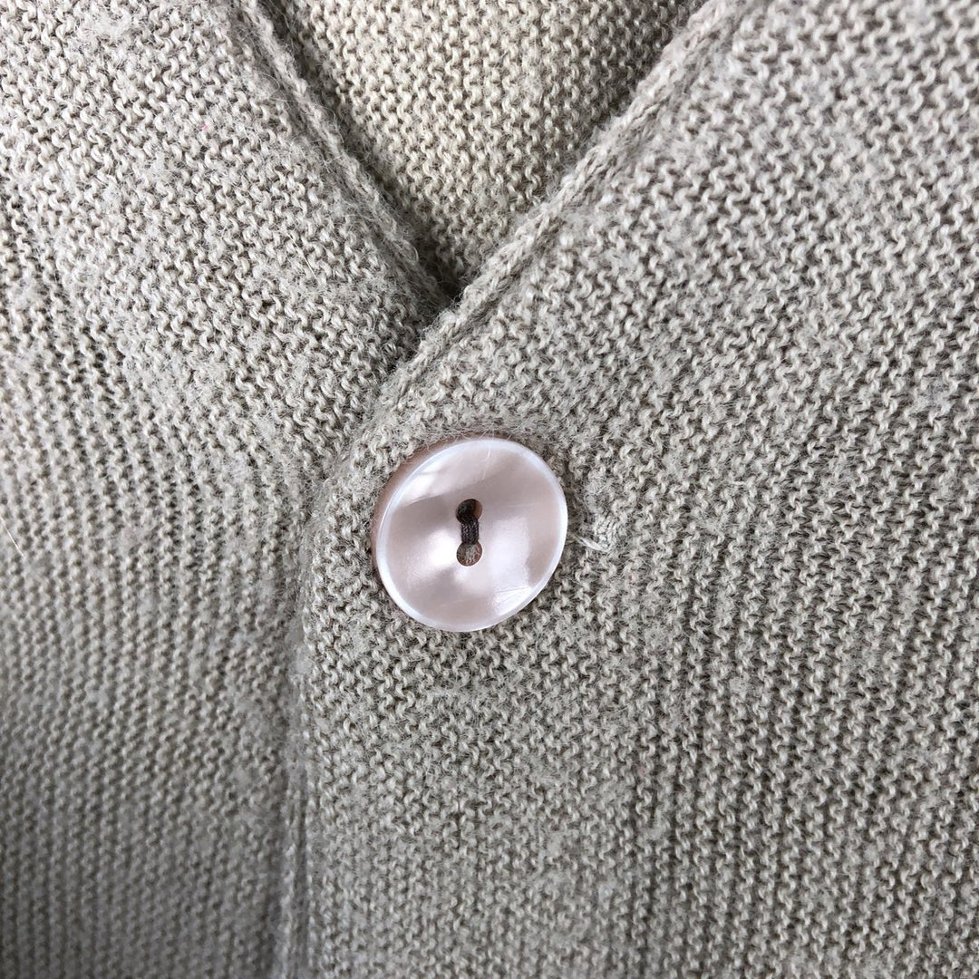 1970'S Lacoste IZOD Acrylic Knit Cardigan, Made in USA, Men's Size L (approx.), Vintage Oron Acrylic Beige type Vintage Second Hand
