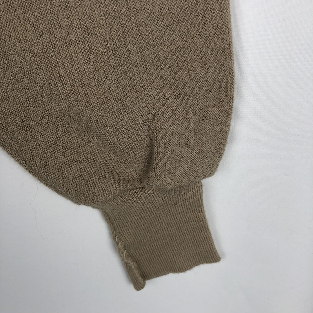 1970'S Lacoste IZOD Acrylic Knit Cardigan, Made in USA, Men's Size L (approx.), Vintage Oron Acrylic Beige type Vintage Second Hand