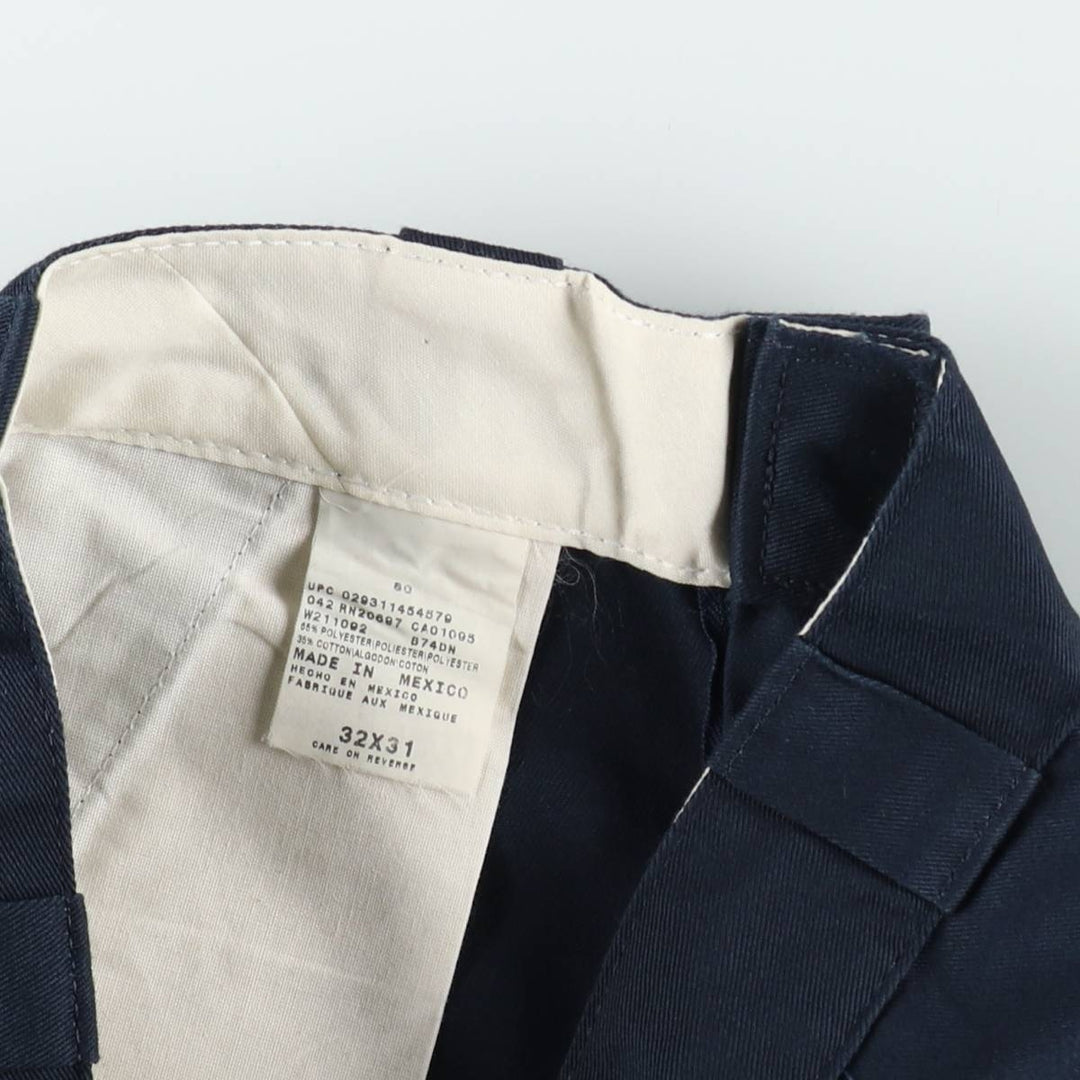 Dickies Work Pants Men's W32 equivalent polyester navy blue type Vintage Second Hand