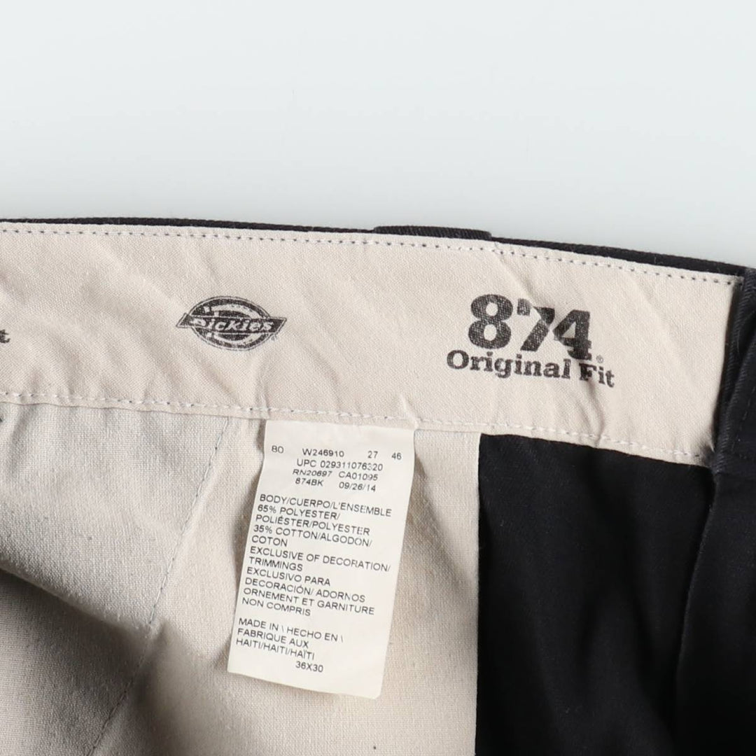Dickies 874 Original Fit Work Pants for Men, W36 polyester black type Vintage Second Hand