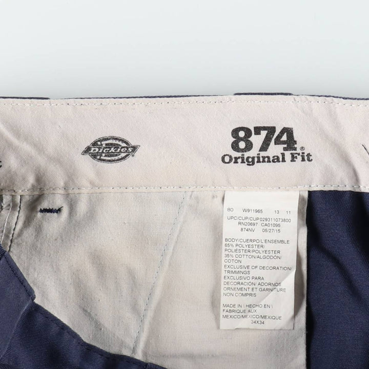 Dickies 874 Original Fit Work Pants, Men's, Size W34 polyester navy blue type Vintage Second Hand