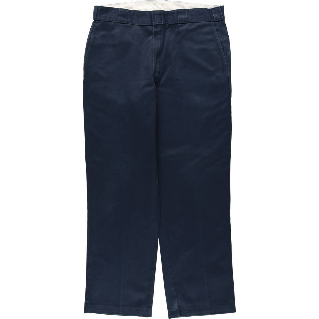 Dickies Work Pants Men's W36 polyester navy blue type Vintage Second Hand