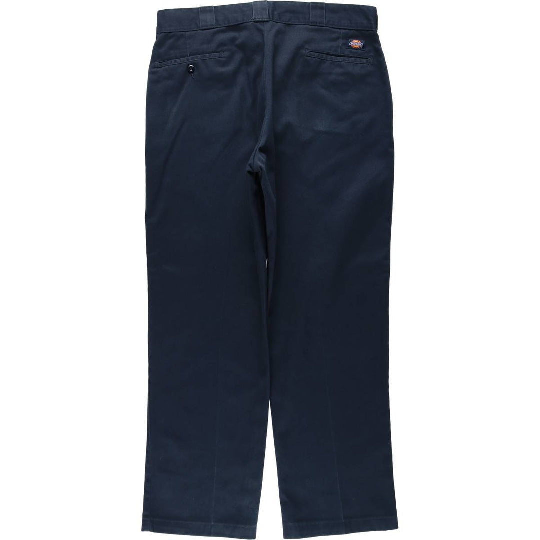 Dickies Work Pants Men's W36 polyester navy blue type Vintage Second Hand