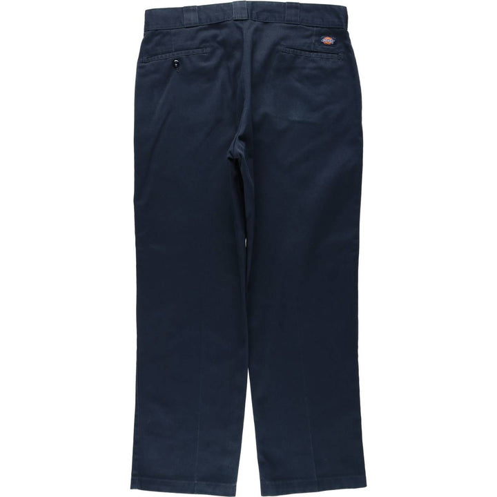 Dickies Work Pants Men's W36 polyester navy blue type Vintage Second Hand