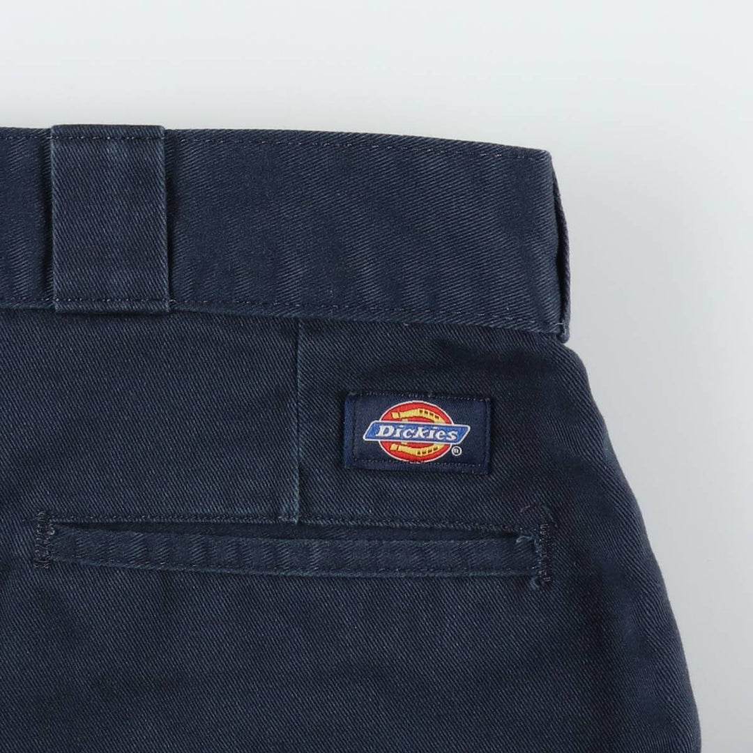 Dickies Work Pants Men's W36 polyester navy blue type Vintage Second Hand