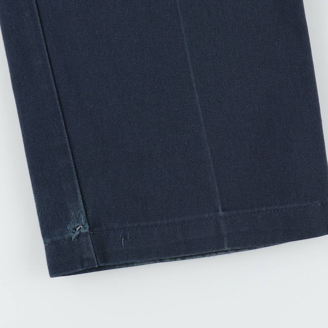Dickies Work Pants Men's W36 polyester navy blue type Vintage Second Hand