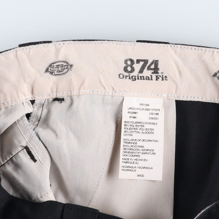 Dickies 874 Original Fit Work Pants, Men's, Size W34 polyester black type Vintage Second Hand