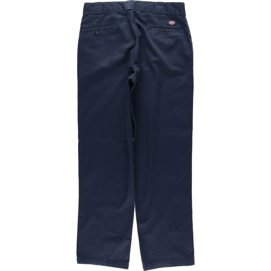 Dickies Men's Work Pants, Size W35 polyester navy blue type Vintage Second Hand