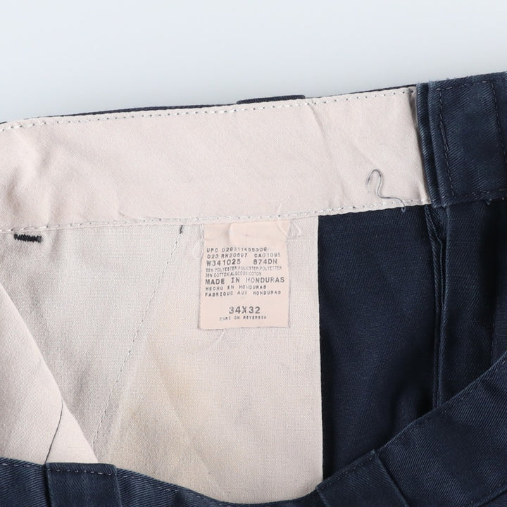 Dickies Men's Work Pants, Size W35 polyester navy blue type Vintage Second Hand