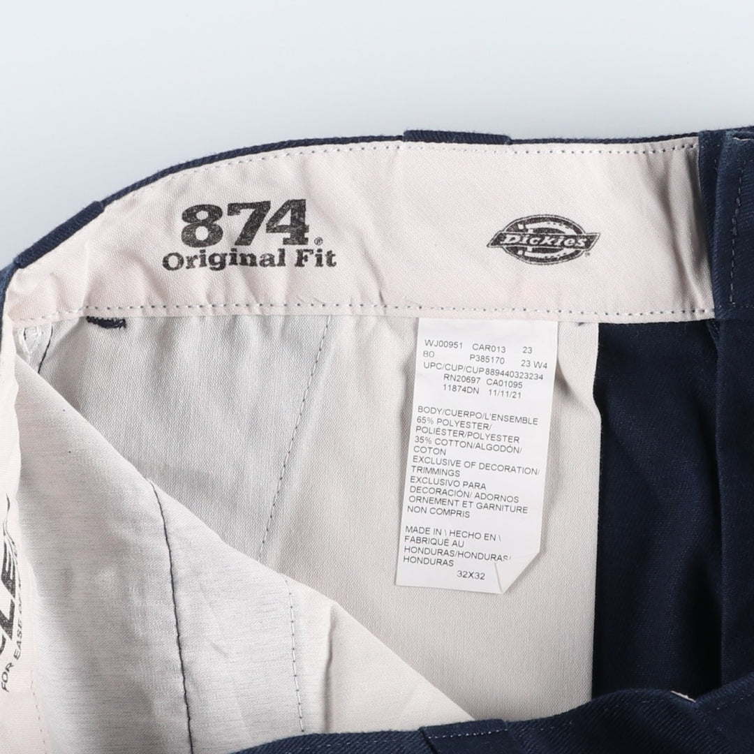 Dickies 874 Flex Original Fit Work Pants, Men's, Size W32 polyester navy blue type Vintage Second Hand