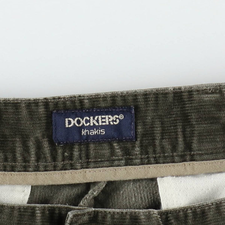 ~2000'S Dockers Khakis Classic Fit Two-Pleat Corduroy Pants, Men's Size W32 (approx.) unclear Khaki type Vintage Second Hand