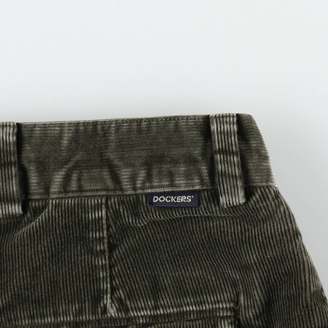 ~2000'S Dockers Khakis Classic Fit Two-Pleat Corduroy Pants, Men's Size W32 (approx.) unclear Khaki type Vintage Second Hand