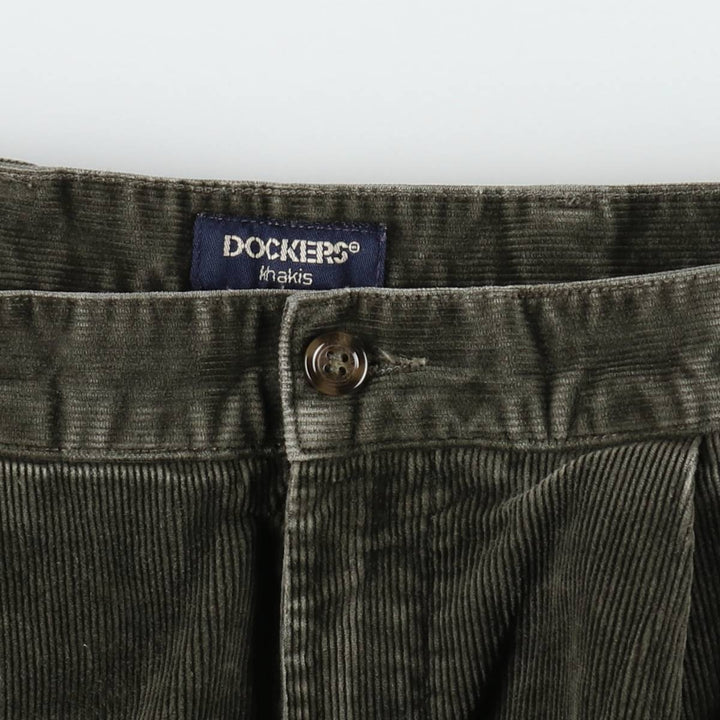 ~2000'S Dockers Khakis Classic Fit Two-Pleat Corduroy Pants, Men's Size W32 (approx.) unclear Khaki type Vintage Second Hand