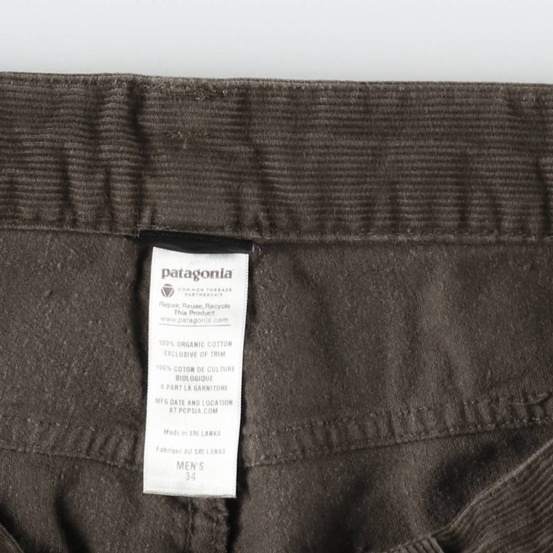 Patagonia ORGANIC COTTON Corduroy Pants (58221FA13) - Men's size W34 (approx.) Organic cotton Khaki type Vintage Second Hand
