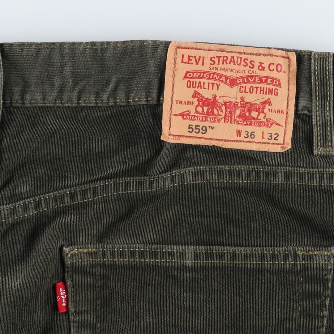 2000'S Levi's 559 Relaxed Straight Corduroy Pants, Men's Size W37 (approx.) cotton Khaki type Vintage Second Hand
