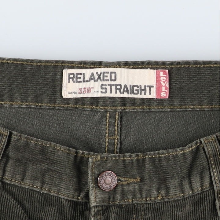 2000'S Levi's 559 Relaxed Straight Corduroy Pants, Men's Size W37 (approx.) cotton Khaki type Vintage Second Hand