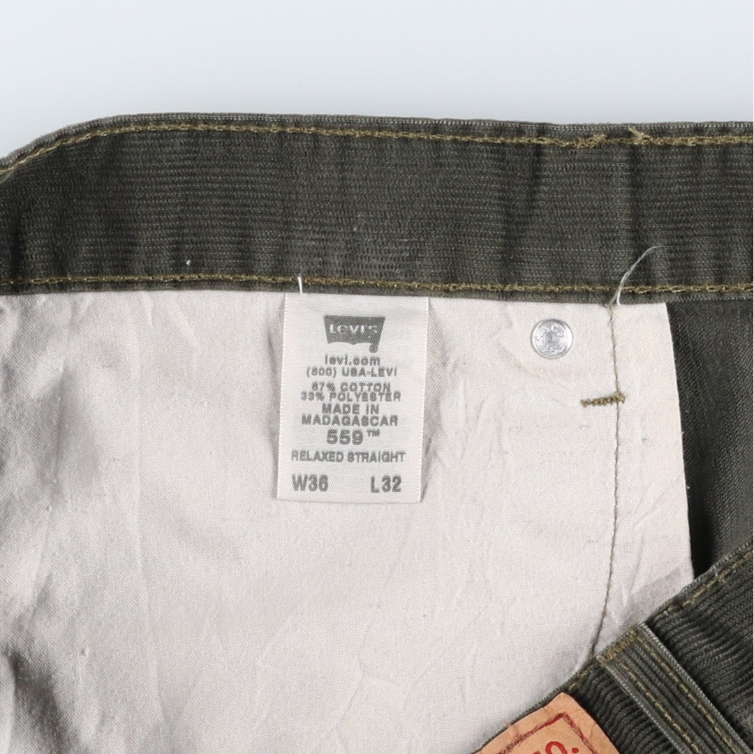 2000'S Levi's 559 Relaxed Straight Corduroy Pants, Men's Size W37 (approx.) cotton Khaki type Vintage Second Hand