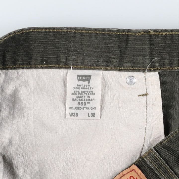 2000'S Levi's 559 Relaxed Straight Corduroy Pants, Men's Size W37 (approx.) cotton Khaki type Vintage Second Hand