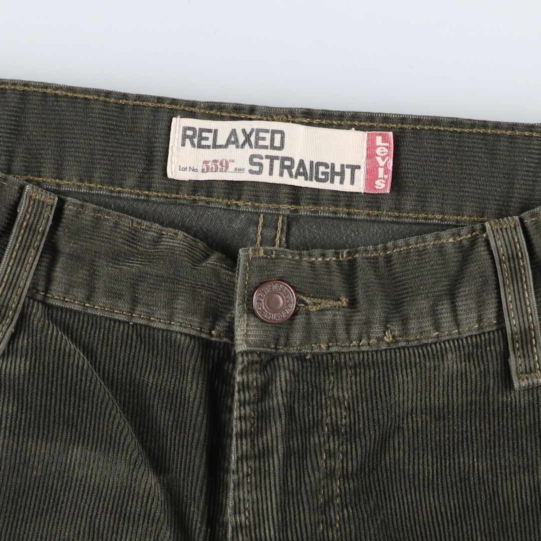 2000'S Levi's 559 Relaxed Straight Corduroy Pants, Men's Size W37 (approx.) cotton Khaki type Vintage Second Hand