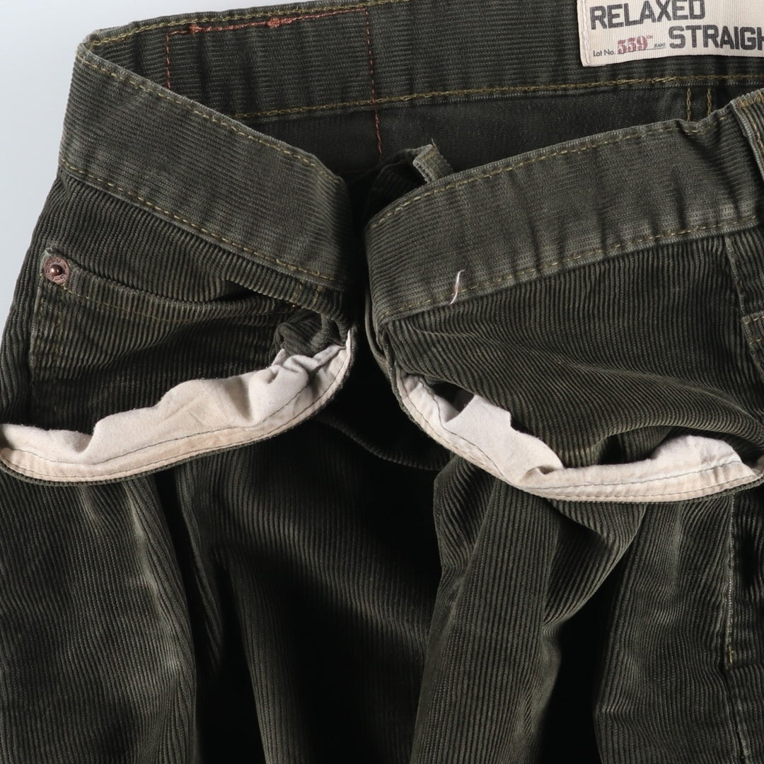 2000'S Levi's 559 Relaxed Straight Corduroy Pants, Men's Size W37 (approx.) cotton Khaki type Vintage Second Hand