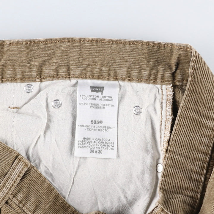 Levi's 505 Straight Fit Corduroy Pants, Men's Size W36 (approx.) cotton Beige type Vintage Second Hand