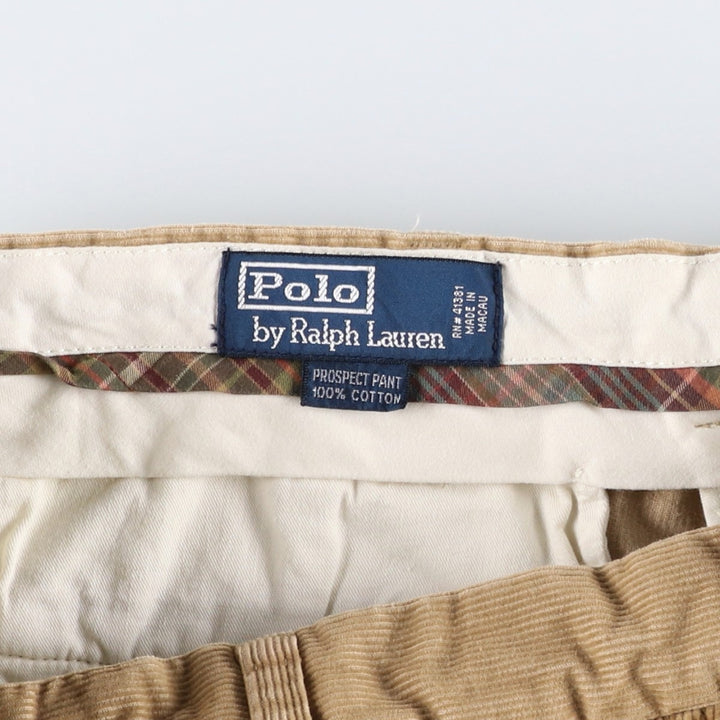 Ralph Lauren POLO by Ralph Lauren PROSPECT PANT Corduroy Pants, Men's W36 (approx.) cotton Beige type Vintage Second Hand
