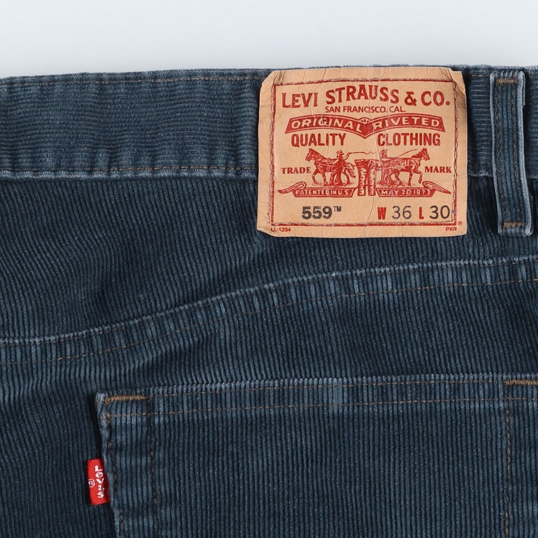 2000'S Levi's 559 Relaxed Straight Corduroy Pants, Men's Size W37 (approx.) cotton navy blue type Vintage Second Hand