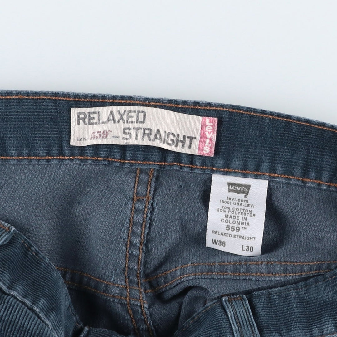 2000'S Levi's 559 Relaxed Straight Corduroy Pants, Men's Size W37 (approx.) cotton navy blue type Vintage Second Hand