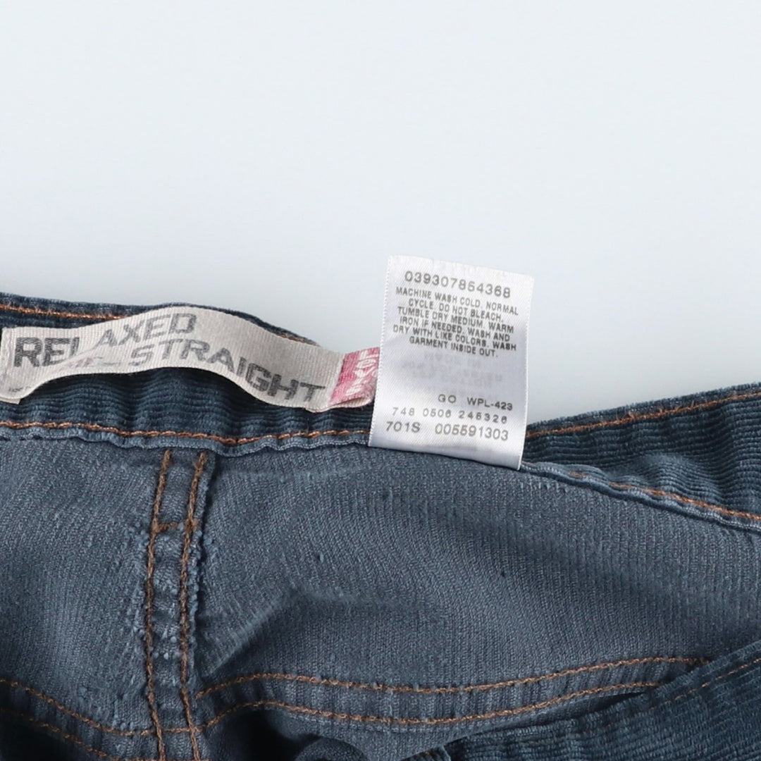 2000'S Levi's 559 Relaxed Straight Corduroy Pants, Men's Size W37 (approx.) cotton navy blue type Vintage Second Hand