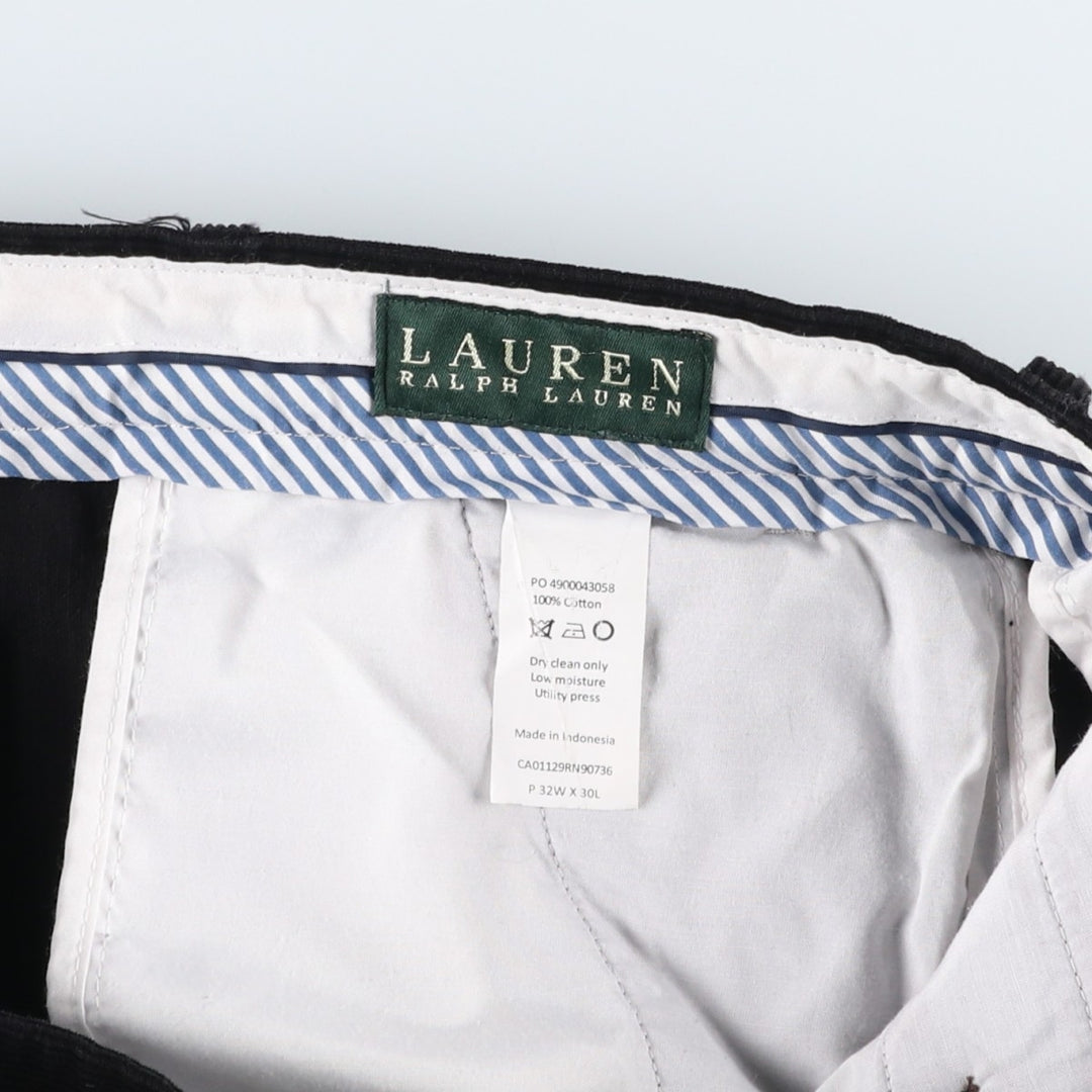 Ralph Lauren LAUREN Lauren Corduroy Pants Men's W33 equivalent cotton black type Vintage Second Hand