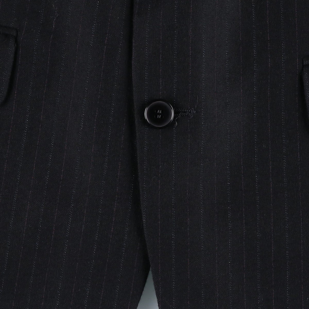 Daniel Hechter Bullocks Stripe Pattern Wool Tailored Jacket, Made in USA, Men's Size L (approx.) wool black type Vintage Second Hand