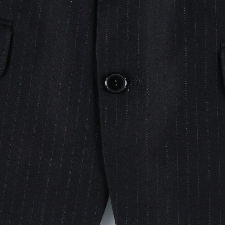 Daniel Hechter Bullocks Stripe Pattern Wool Tailored Jacket, Made in USA, Men's Size L (approx.) wool black type Vintage Second Hand