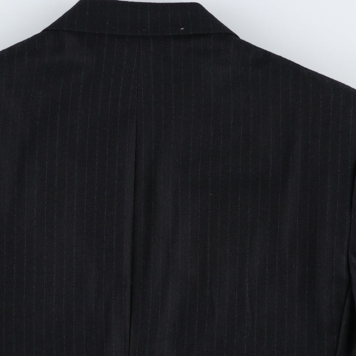 Daniel Hechter Bullocks Stripe Pattern Wool Tailored Jacket, Made in USA, Men's Size L (approx.) wool black type Vintage Second Hand