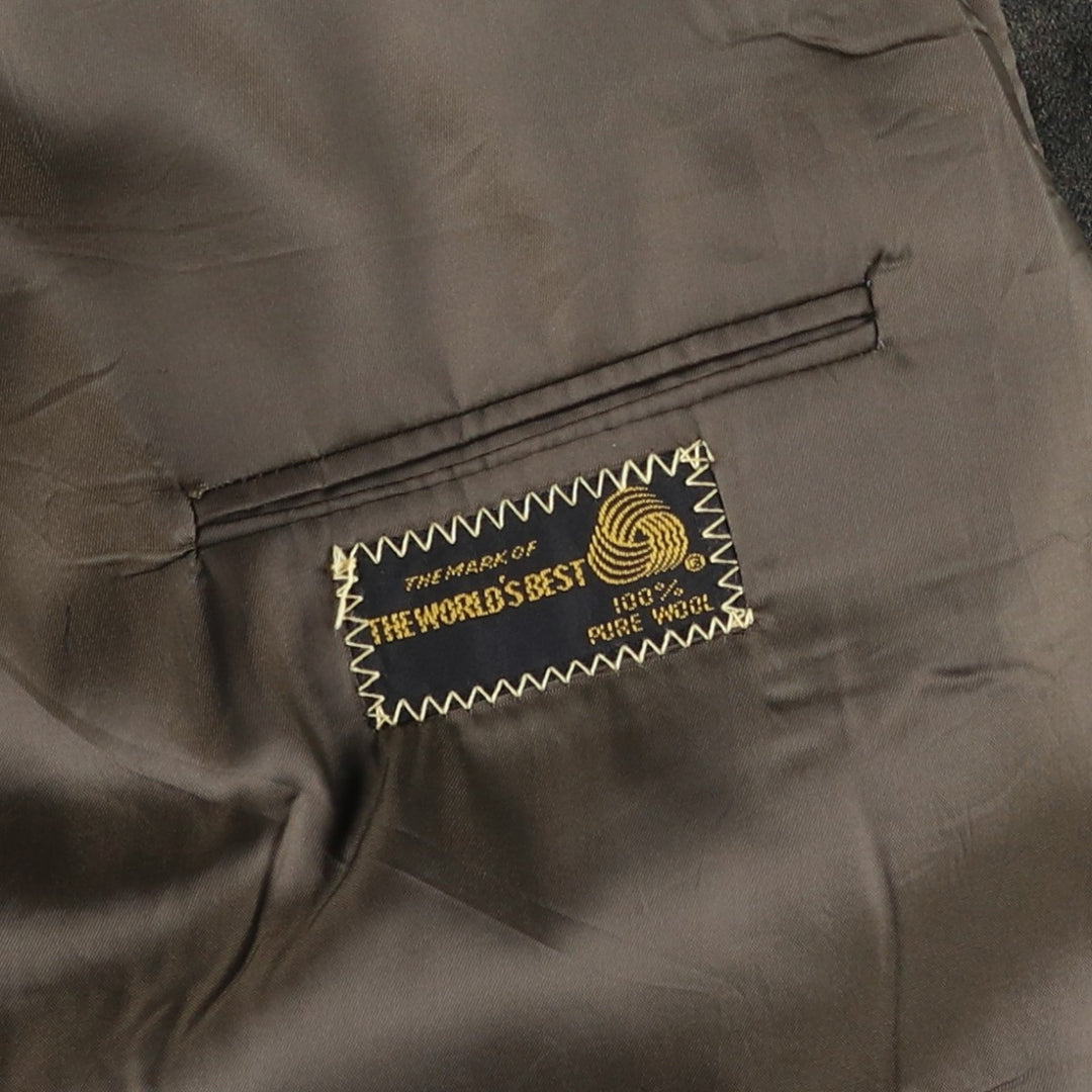 Embassy Square Wool Tailored Jacket, Made in USA, Men's Size M (approx.) wool Khaki type Vintage Second Hand