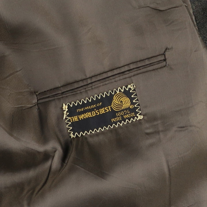 Embassy Square Wool Tailored Jacket, Made in USA, Men's Size M (approx.) wool Khaki type Vintage Second Hand