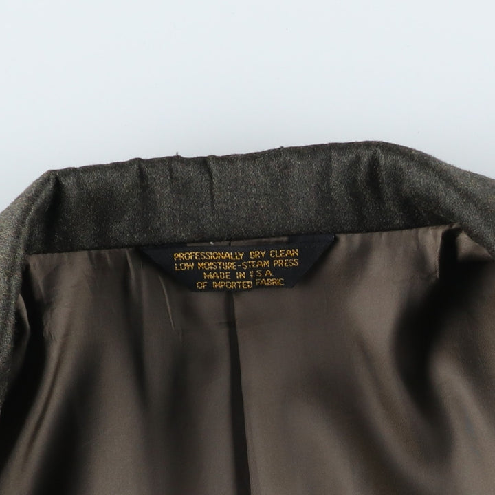 Embassy Square Wool Tailored Jacket, Made in USA, Men's Size M (approx.) wool Khaki type Vintage Second Hand