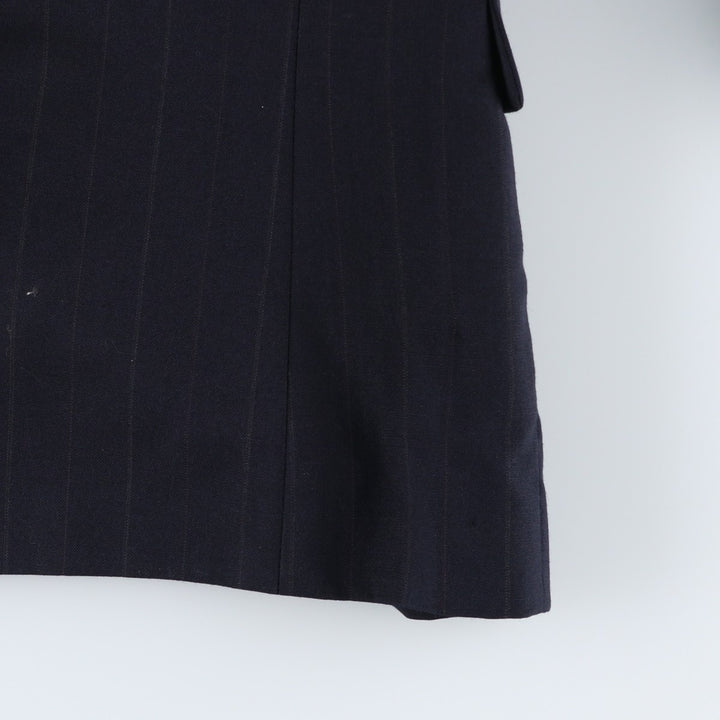 EXECUTIVE COLLECTION Stripe Pattern Wool Tailored Jacket, Made in USA, Men's XL equivalent. wool navy blue type Vintage Second Hand