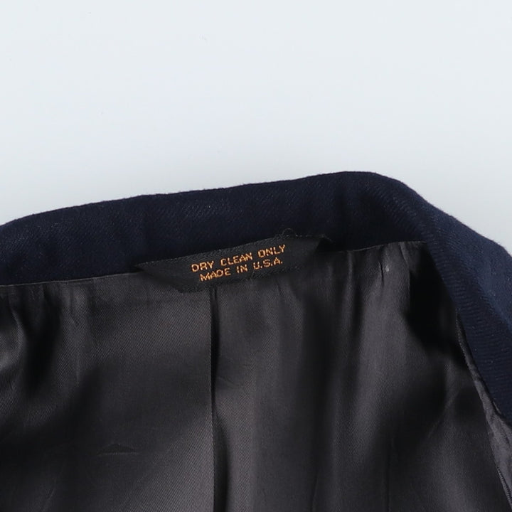 Today's Man Double-Breasted Peaked Lapel Navy Blazer Tailored Jacket, Made in USA, Men's Size M (approx.) unclear navy blue type Vintage Second Hand