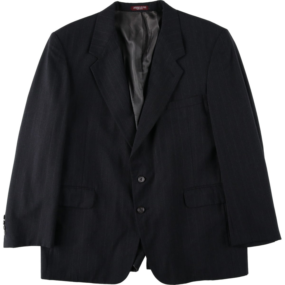 EVAN-PICONE Striped Wool Tailored Jacket, Made in USA, Men's Size L wool Charcoal Vintage Second Hand