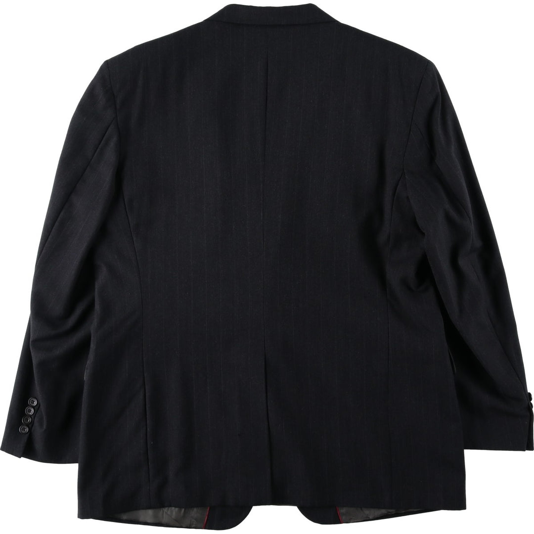 EVAN-PICONE Striped Wool Tailored Jacket, Made in USA, Men's Size L wool Charcoal Vintage Second Hand