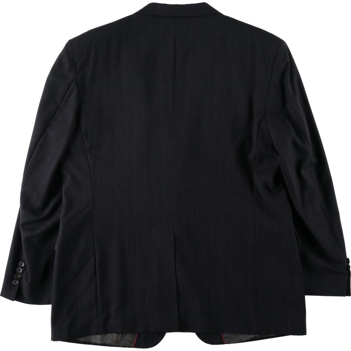EVAN-PICONE Striped Wool Tailored Jacket, Made in USA, Men's Size L wool Charcoal Vintage Second Hand