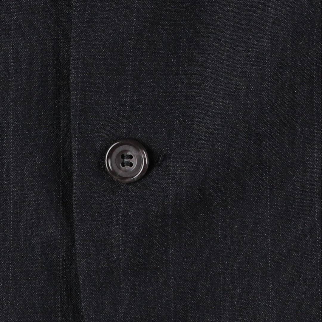 EVAN-PICONE Striped Wool Tailored Jacket, Made in USA, Men's Size L wool Charcoal Vintage Second Hand