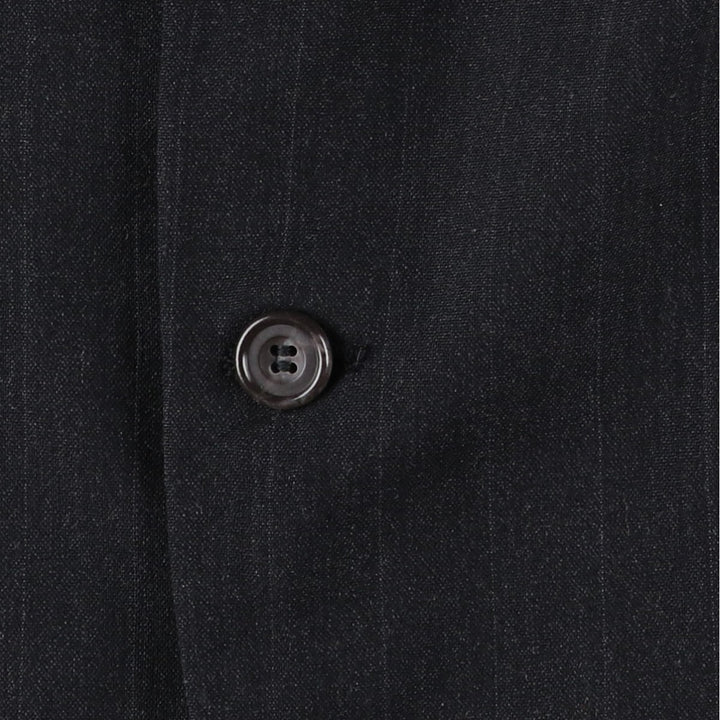 EVAN-PICONE Striped Wool Tailored Jacket, Made in USA, Men's Size L wool Charcoal Vintage Second Hand