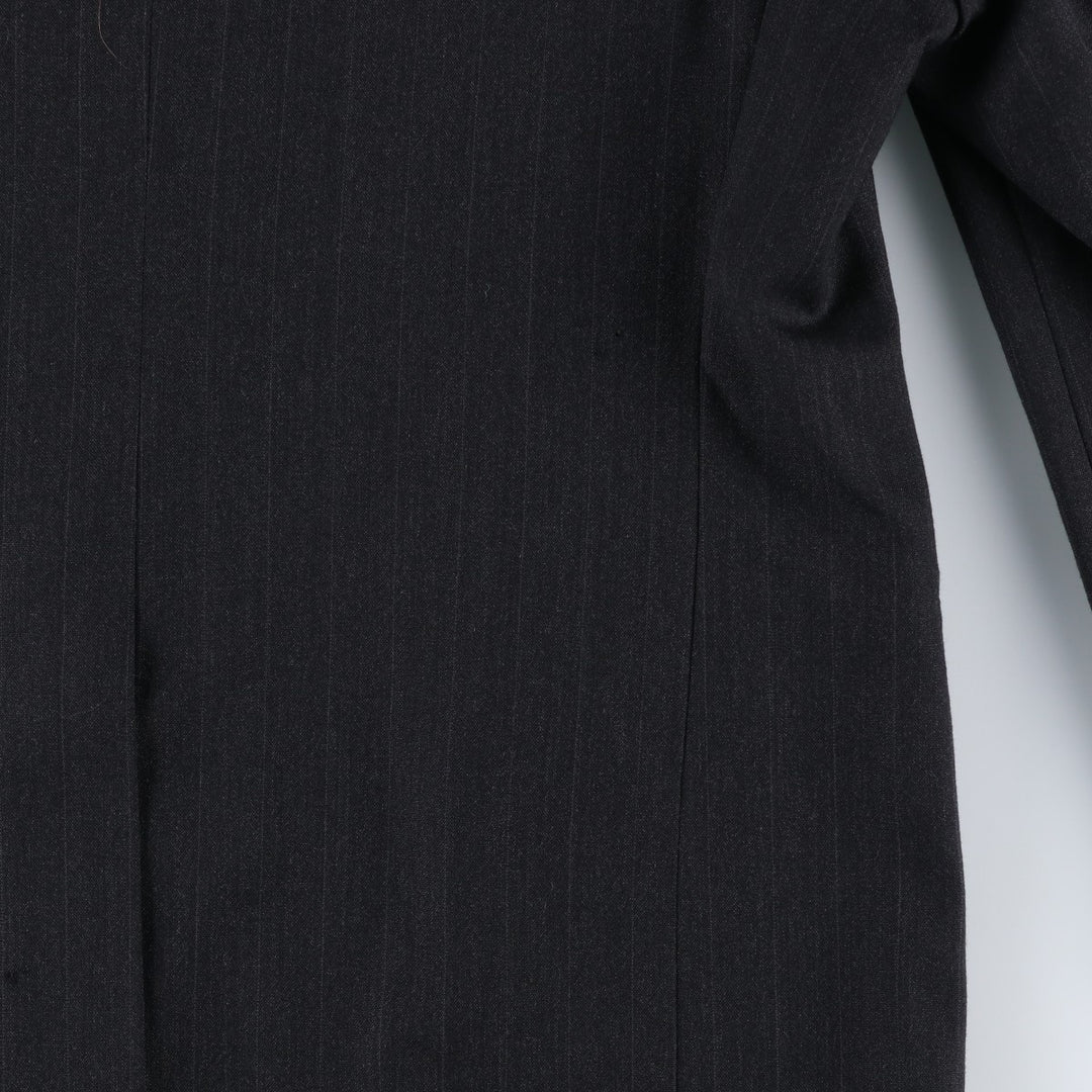 EVAN-PICONE Striped Wool Tailored Jacket, Made in USA, Men's Size L wool Charcoal Vintage Second Hand