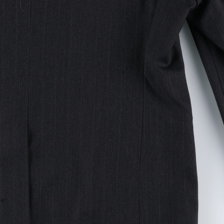 EVAN-PICONE Striped Wool Tailored Jacket, Made in USA, Men's Size L wool Charcoal Vintage Second Hand