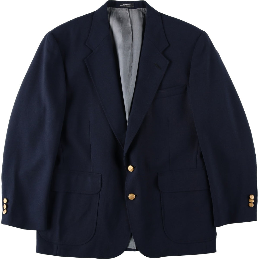Stafford Navy Blazer, Tailored Jacket, Made in USA, Men's Size M polyester navy blue type Vintage Second Hand