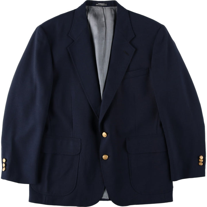 Stafford Navy Blazer, Tailored Jacket, Made in USA, Men's Size M polyester navy blue type Vintage Second Hand