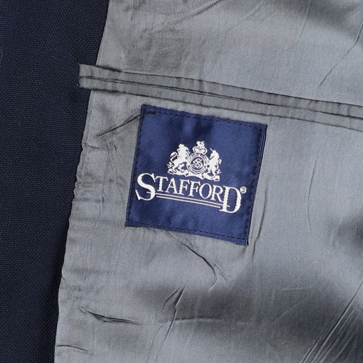 Stafford Navy Blazer, Tailored Jacket, Made in USA, Men's Size M polyester navy blue type Vintage Second Hand